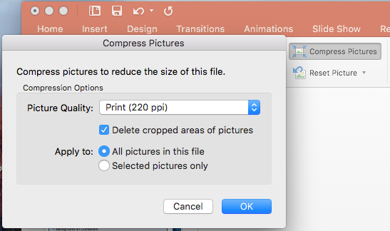 compress video on powerpoint for mac 2013